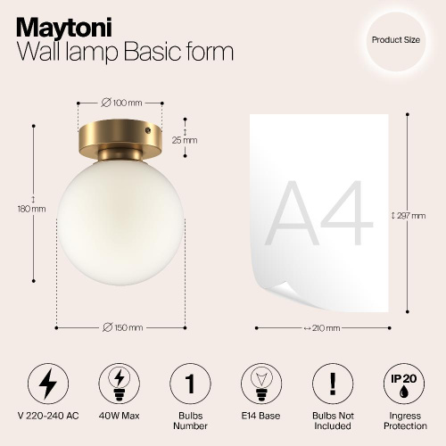 Потолочный светильник Maytoni Basic form MOD321WL-01G1 Потолочный светильник Maytoni Basic form MOD321WL-01G1