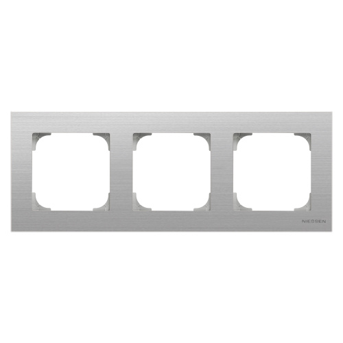 Рамка 3-постовая ABB Sky нержавеющая сталь 2CLA857300A1401 Рамка 3-постовая ABB Sky нержавеющая сталь 2CLA857300A1401