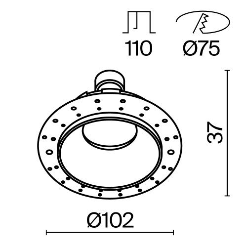 Встраиваемый светильник Technical DL051-U-2WMG Встраиваемый светильник Technical DL051-U-2WMG