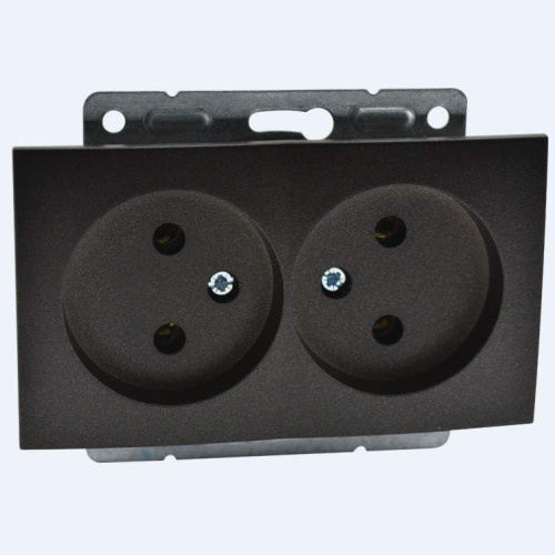 Розетка 2К двойная Mono Electric Despina/ Larissa 16A 250V винтовое подключение графит 500-002005-121 Розетка 2К двойная Mono Electric Despina/ Larissa 16A 250V винтовое подключение графит 500-002005-121