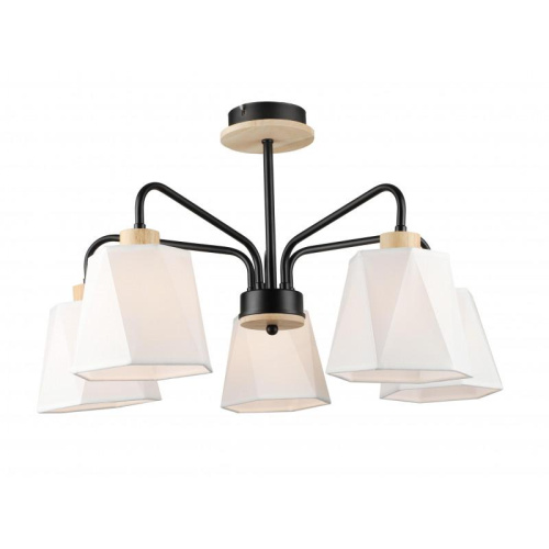 Потолочная люстра IMEX MD.5714-5-S-BK+WOOD Потолочная люстра IMEX MD.5714-5-S-BK+WOOD