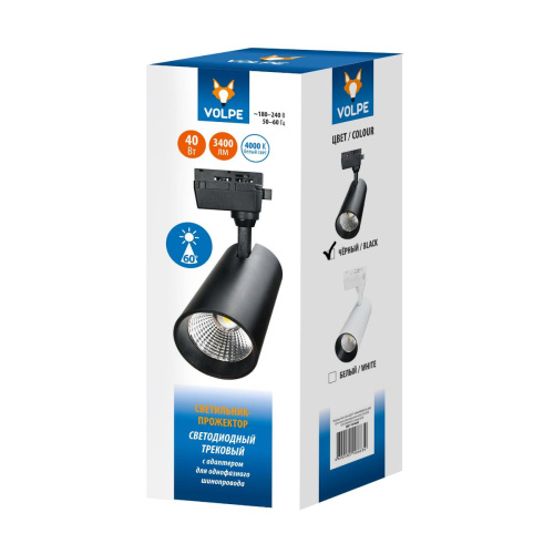 Трековый светодиодный светильник Volpe ULB-Q277 40W/4000К BLACK UL-00008059 Трековый светодиодный светильник Volpe ULB-Q277 40W/4000К BLACK UL-00008059