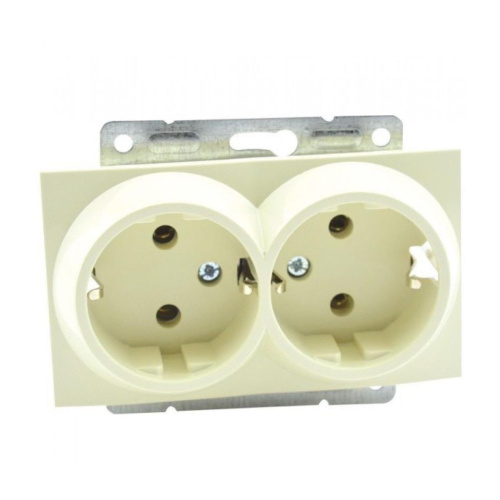 Розетка 2К+З двойная Mono Electric Despina/ Larissa 16A 250V винтовое подключение крем 500-001704-120 Розетка 2К+З двойная Mono Electric Despina/ Larissa 16A 250V винтовое подключение крем 500-001704-120