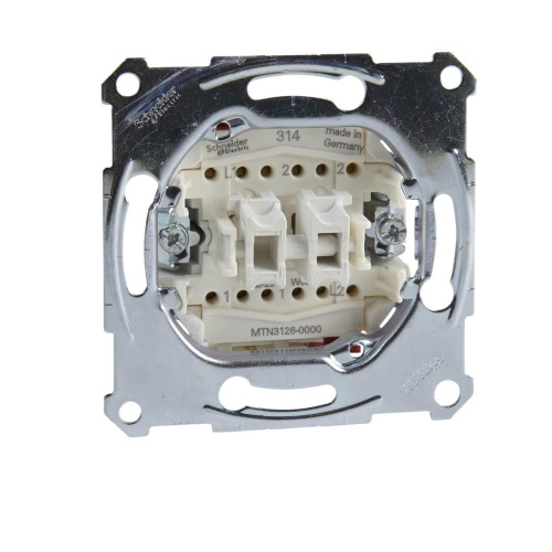 Переключатель двухклавишный Schneider Electric Merten Aquadesign MTN3126-0000 Переключатель двухклавишный Schneider Electric Merten Aquadesign MTN3126-0000