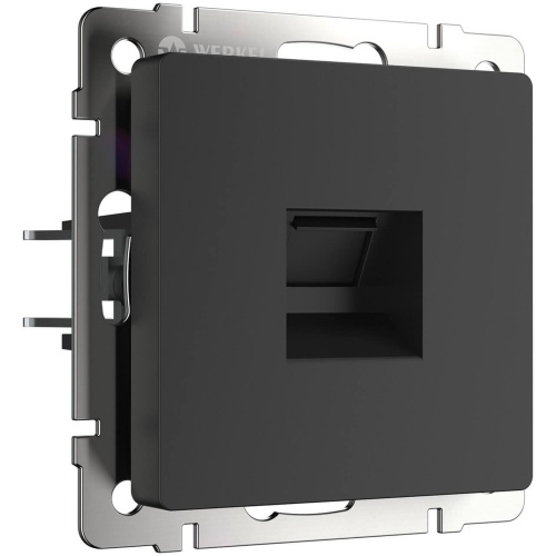 Телефонная розетка RJ-11 Werkel черный матовый W1182008 4690389156960 Телефонная розетка RJ-11 Werkel черный матовый W1182008 4690389156960