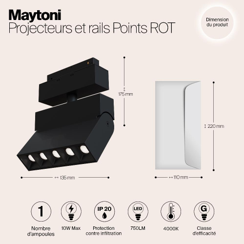 Трековый светодиодный светильник для магнитного шинопровода Maytoni Track lamps TR015-2-10W4K-B Трековый светодиодный светильник для магнитного шинопровода Maytoni Track lamps TR015-2-10W4K-B