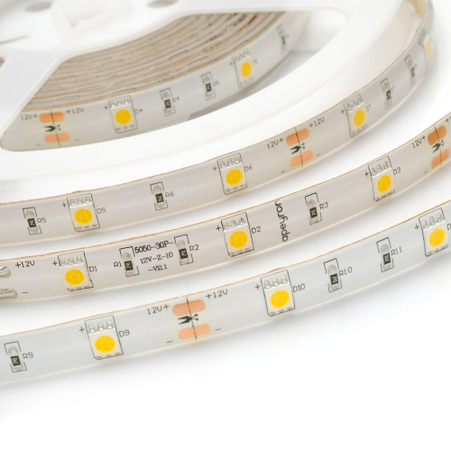 Светодиодная влагозащищенная лента Apeyron 7,2W/m 30LED/m 5050SMD теплый белый 5M 00-40 Светодиодная влагозащищенная лента Apeyron 7,2W/m 30LED/m 5050SMD теплый белый 5M 00-40