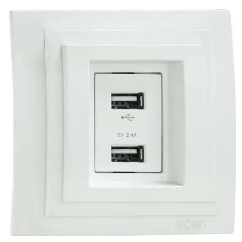 Розетка 2-а USB-зарядка Mono Electric Larissa 16A 250V белый 103-191905-178 Розетка 2-а USB-зарядка Mono Electric Larissa 16A 250V белый 103-191905-178