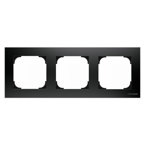 Рамка 3-постовая ABB Sky чёрный бархат 2CLA857300A1501 Рамка 3-постовая ABB Sky чёрный бархат 2CLA857300A1501