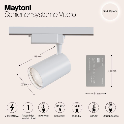 Трековый светильник Maytoni Technical TR003-1-30W4K-W Трековый светильник Maytoni Technical TR003-1-30W4K-W