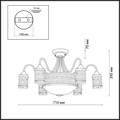 Потолочная люстра Odeon Light Salona 2641/9C Потолочная люстра Odeon Light Salona 2641/9C