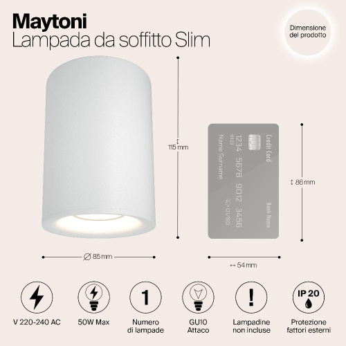 Потолочный светильник Maytoni Alfa C012CL-01W