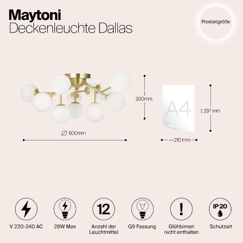 Потолочный светильник Maytoni MOD545CL-12BS Потолочный светильник Maytoni MOD545CL-12BS