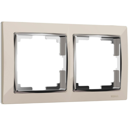 Рамка на 2 поста Werkel Snabb слоновая кость/хром W0021903 4690389160752 Рамка на 2 поста Werkel Snabb слоновая кость/хром W0021903 4690389160752