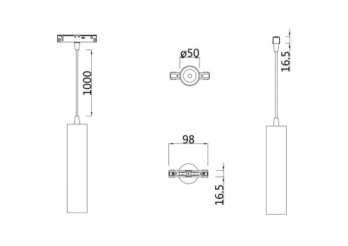 Трековый светодиодный светильник для магнитного шинопровода Maytoni Track Lamps TR016-2-12W4K-B Трековый светодиодный светильник для магнитного шинопровода Maytoni Track Lamps TR016-2-12W4K-B