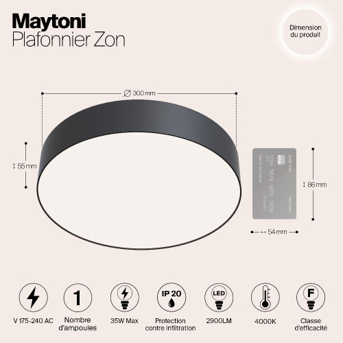 Потолочный светодиодный светильник Maytoni Zon C032CL-L43B4K Потолочный светодиодный светильник Maytoni Zon C032CL-L43B4K