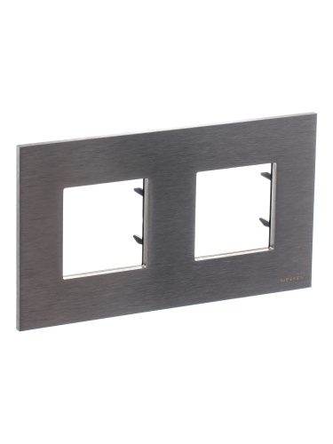 Рамка 2-постовая ABB Zenit сталь 2CLA227200N4001
