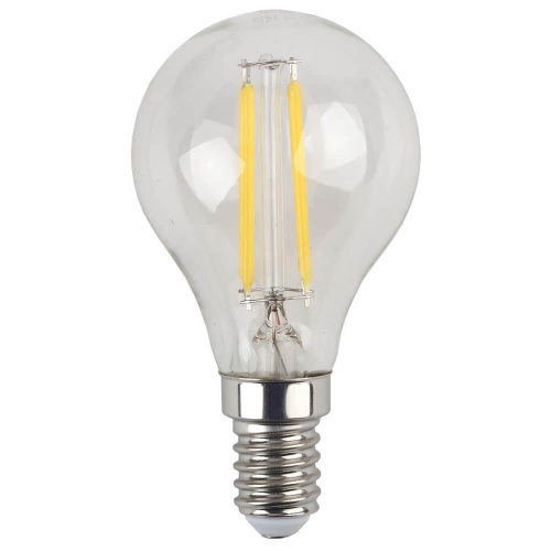 Лампа светодиодная филаментная ЭРА E14 5W 4000K прозрачная F-LED P45-5W-840-E14 Лампа светодиодная филаментная ЭРА E14 5W 4000K прозрачная F-LED P45-5W-840-E14