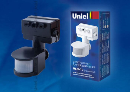 Датчик движения Uniel USN-10-180R-1200W-3LUX-12M-0,6-1,5m/s-BL 02641 Датчик движения Uniel USN-10-180R-1200W-3LUX-12M-0,6-1,5m/s-BL 02641
