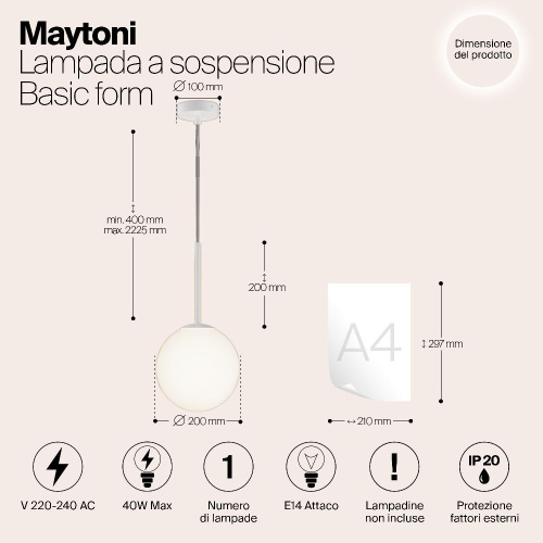 Подвесной светильник Maytoni MOD321PL-01W1