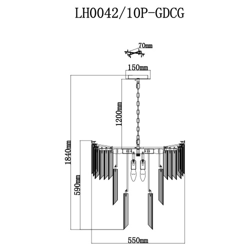 Подвесная люстра Lumien Hall Гарленда LH0042/10P-GDCG Подвесная люстра Lumien Hall Гарленда LH0042/10P-GDCG
