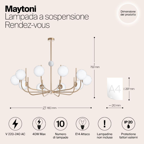 Подвесная люстра Maytoni Rendez-Vous MOD109PL-10BS Подвесная люстра Maytoni Rendez-Vous MOD109PL-10BS