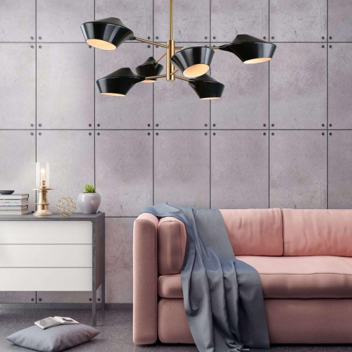 Подвесная люстра Lumina Deco Romina LDP 6037-6 BK+GD Подвесная люстра Lumina Deco Romina LDP 6037-6 BK+GD