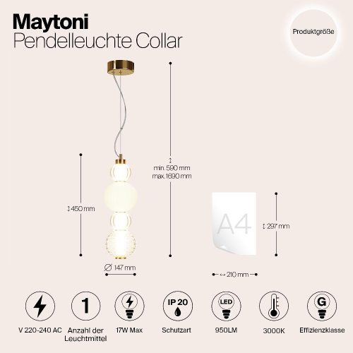 Подвесной светильник Maytoni P069PL-L17G3K Подвесной светильник Maytoni P069PL-L17G3K