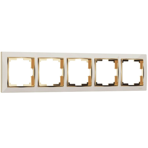 Рамка Werkel Snabb на 5 постов слоновая кость/золото WL03-Frame-05-ivory/GD 4690389083945 Рамка Werkel Snabb на 5 постов слоновая кость/золото WL03-Frame-05-ivory/GD 4690389083945