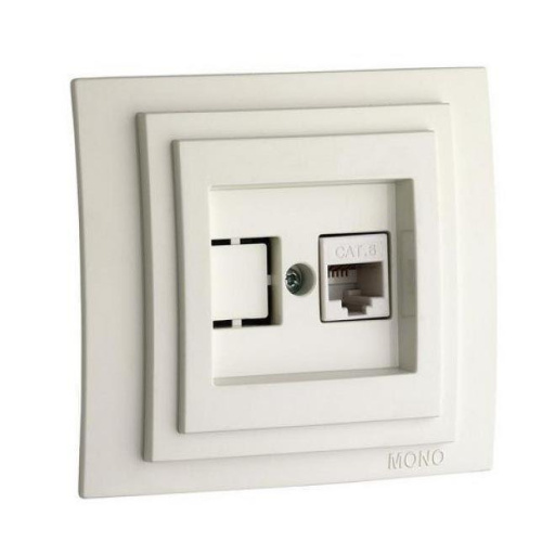 Розетка компьютерная RJ45 Mono Electric Despina/ Larissa 6 кат слоновая кость 500-000105-125 Розетка компьютерная RJ45 Mono Electric Despina/ Larissa 6 кат слоновая кость 500-000105-125