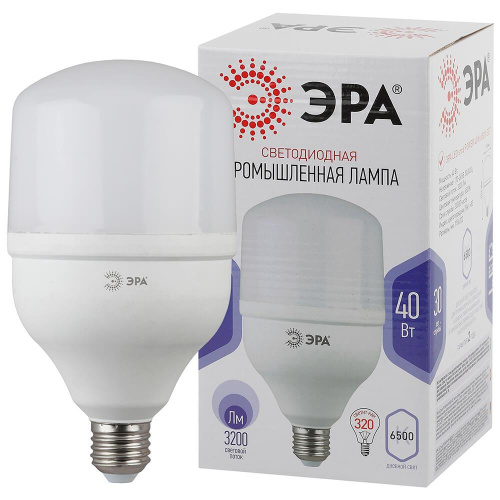 Лампа светодиодная ЭРА E27 40W 6500K матовая T120-40W-6500-E27 Б0047644 Лампа светодиодная ЭРА E27 40W 6500K матовая T120-40W-6500-E27 Б0047644