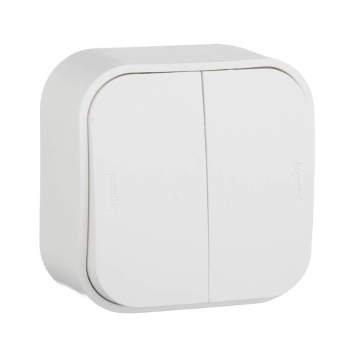 Переключатель двухклавишный на 2 направления Legrand Quteo 10A 250V белый 782206 Переключатель двухклавишный на 2 направления Legrand Quteo 10A 250V белый 782206