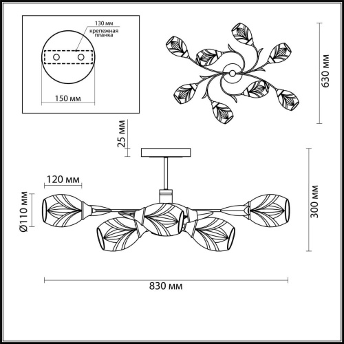 Потолочная люстра Lumion Melissa 4527/8C Потолочная люстра Lumion Melissa 4527/8C