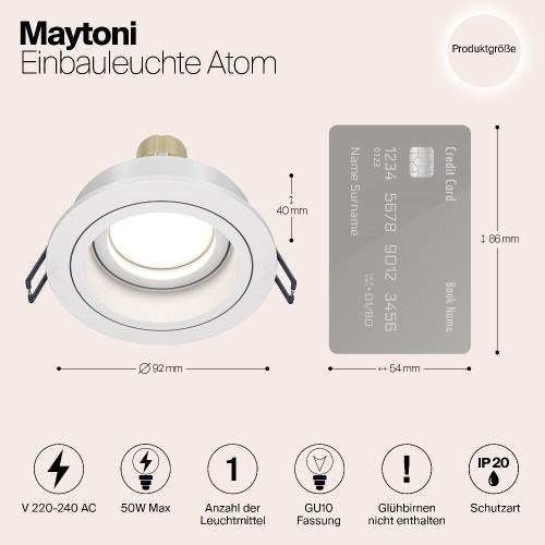 Встраиваемый светильник Maytoni Akron DL025-2-01W Встраиваемый светильник Maytoni Akron DL025-2-01W