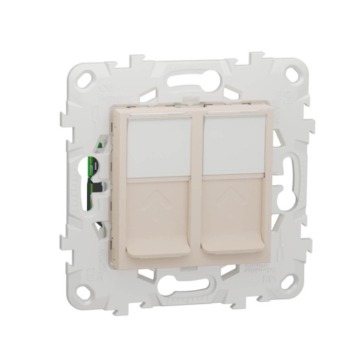 Розетка компьютерная RJ45X2 Schneider Electric Unica New Cat. 6 UTP NU542044 Розетка компьютерная RJ45X2 Schneider Electric Unica New Cat. 6 UTP NU542044