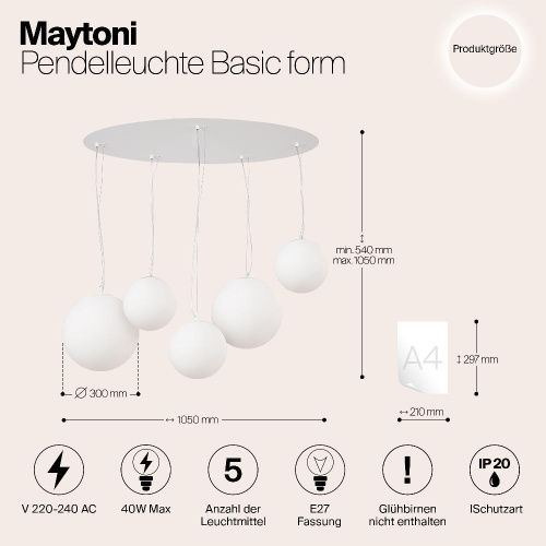Подвесной светильник Maytoni MOD321PL-05W1 Подвесной светильник Maytoni MOD321PL-05W1