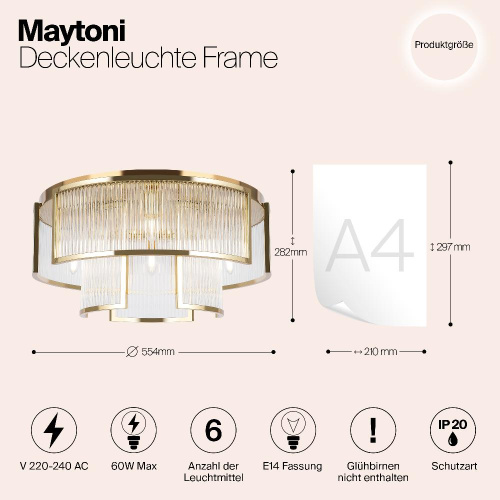 Потолочный светильник Maytoni MOD174CL-06G Потолочный светильник Maytoni MOD174CL-06G