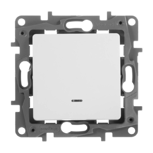 Переключатель одноклавишный Legrand Etika с подсветкой 10A 250V белый 672215 Переключатель одноклавишный Legrand Etika с подсветкой 10A 250V белый 672215
