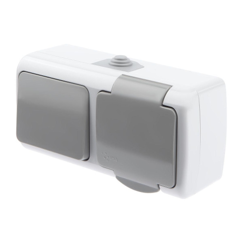 Блок розетка-выключатель ЭРА Intro Atlantic IP54 16/10A 250V с крышкой 5-701-03 Б0050947 Блок розетка-выключатель ЭРА Intro Atlantic IP54 16/10A 250V с крышкой 5-701-03 Б0050947