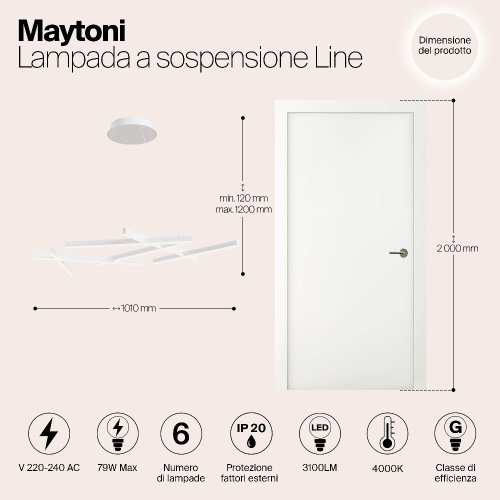 Подвесной светодиодный светильник Maytoni Line MOD016PL-L75W Подвесной светодиодный светильник Maytoni Line MOD016PL-L75W
