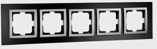 Рамка 5-постовая Mono Electric Style Glass чёрное стекло 107-720000-164 Рамка 5-постовая Mono Electric Style Glass чёрное стекло 107-720000-164