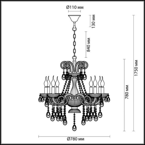 Подвесная люстра Odeon Light Ines 4189/8 Подвесная люстра Odeon Light Ines 4189/8