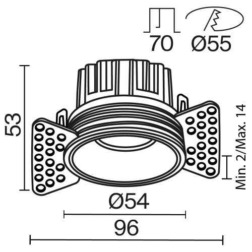 Встраиваемый светильник Technical DL058-7W3K-TRS-BS Встраиваемый светильник Technical DL058-7W3K-TRS-BS