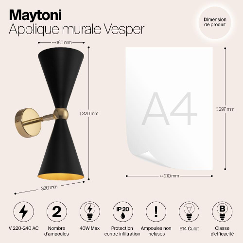 Бра Maytoni Vesper MOD108WL-02GB