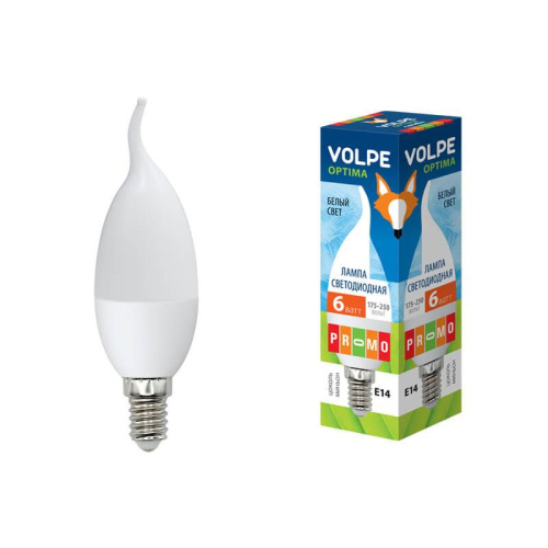 Лампа светодиодная E14 6W 4100K матовая LED-CW37-6W/NW/E14/FR/O UL-00000307 Лампа светодиодная E14 6W 4100K матовая LED-CW37-6W/NW/E14/FR/O UL-00000307