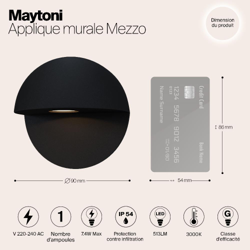 Уличный настенный светодиодный светильник Maytoni Mezzo O033WL-L7B3K Уличный настенный светодиодный светильник Maytoni Mezzo O033WL-L7B3K