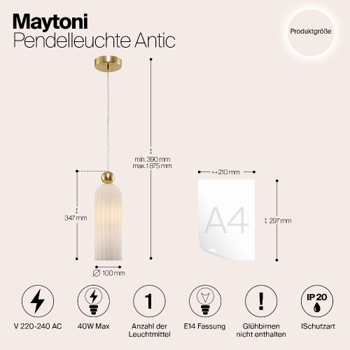 Подвесной светильник Maytoni Antic MOD302PL-01W Подвесной светильник Maytoni Antic MOD302PL-01W
