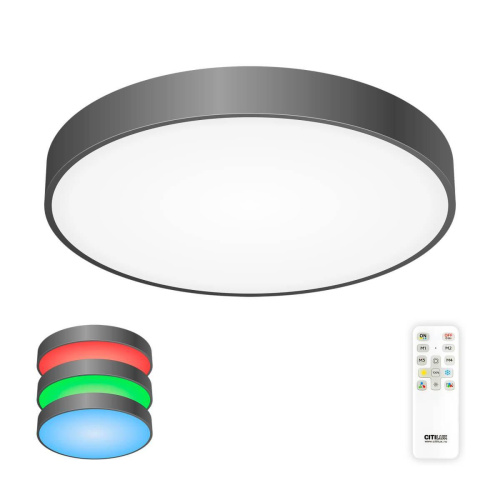 Потолочный светодиодный светильник с пультом ДУ Citilux Купер RGB Черный CL72495G1 Потолочный светодиодный светильник с пультом ДУ Citilux Купер RGB Черный CL72495G1