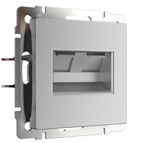 Розетка Werkel двойная Ethernet RJ-45 серебряный WL06-RJ45+RJ45 4690389073540 Розетка Werkel двойная Ethernet RJ-45 серебряный WL06-RJ45+RJ45 4690389073540