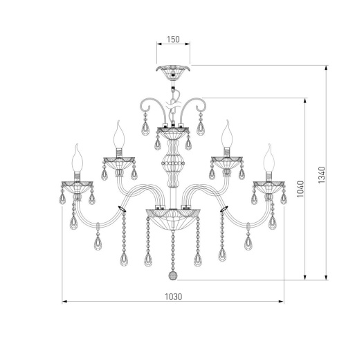Подвесная люстра Bogates 124/10+5 Strotskis Подвесная люстра Bogates 124/10+5 Strotskis